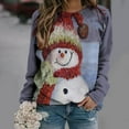 thumbnail image 2 of GHSDFBB Chandails de Noël pour Femmes Mode Loisirs Imprimé Graphique Manches Longues Hauts Mignons Chandail en Molleton Col Rond Cadeau de Noël, 2 of 5