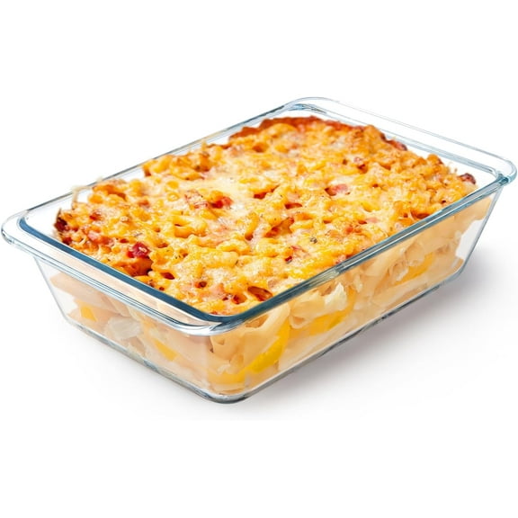2.4QT Deep Glass Baking Dish,(9.5®7inches®Glass Baking Pan,Rectangular Lasagna Pan,Glass Casserole Dish,Microwave & Oven Safe