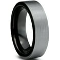 thumbnail image 2 of Charming Jewelers Tungsten Wedding Band Ring 6mm for Men Women Comfort Fit Black Pipe Cut Brushed Lifetime Guarantee Size 9, 2 of 5