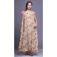 thumbnail image 2 of Bimba Robe Longue Maxi Imprimée pour Femmes en Rayonne, Chemise de Nuit à Manches Courtes, 2 of 4