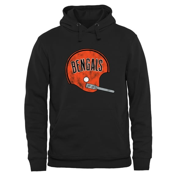Men's Black Cincinnati Bengals Throwback Logo Pullover Hoodie