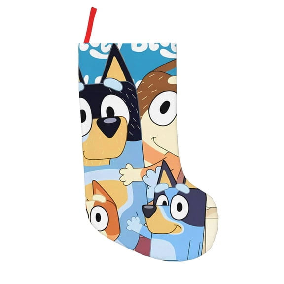 Defioc Bluey for Christmas Stockings 18" Personalized Holiday Stocking for Family, Farmhouse Decor, Xmas Tree Decoration, 1 Pack