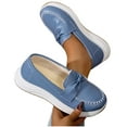 thumbnail image 7 of SYMOID Womens Blue Platform Loafers - Comfortable Pu Faux Leather Shoes with Bow Accent, Slip-Resistant Shock-Absorbent Sole, Wide Size 36-43 for Work & Casual Daily Wear,Size 40, 7 of 7