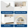 thumbnail image 4 of GloryStar 72" Tall Wood Arched Storage Cabinet, Kitchen Pantry with Open Display & Drawer, 6-Tier Standing Arched Bookcase & Cupboard with Adjustable Shelving for Living Room,Kitchen,Study, 4 of 8