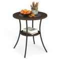 thumbnail image 1 of Gymax 25.5'' PE Wicker Patio Bistro Table Round Coffee Table w/ Tempered Glass Top Outdoor, 1 of 10