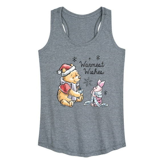 Disney Winnie The Pooh - Pooh & Piglet Warmest Wishes Christmas - Women's Racerback Tank Top