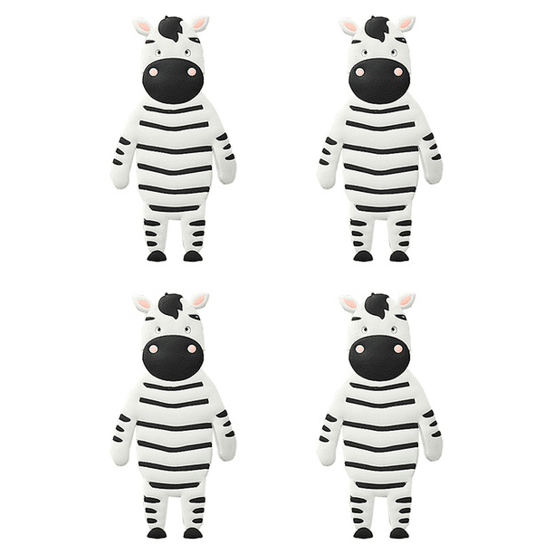 4 ganchos creativos con forma de animal de dibujos animados que se pueden doblar-cebra MFZFUKR CPB-DE-WX546-3