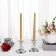 thumbnail image 5 of 2 Candelabros Cónicos Plateados de Latón Vintage, Elegantes Candelabros de Cristal., 5 of 5