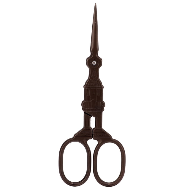 Embroidery Scissors, Stainless Steel Multi Purpose Vintage Scissors For Embroidery For Sewing For Needlework Dark Brown