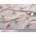 thumbnail image 2 of Soimoi Modal Satin Fabric Dot,Leaves & Lizard Reptile Printed Fabric 1 Yard 42 Inch Wide, 2 of 3