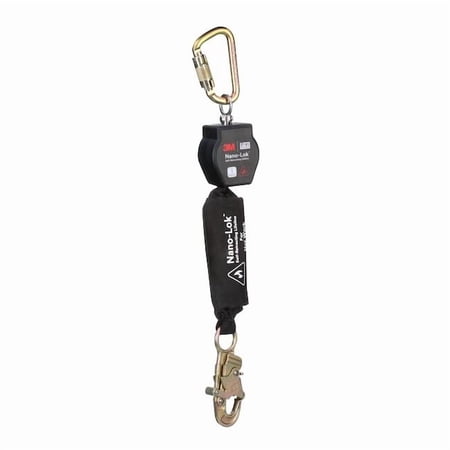 Nano-Lok Self-Retracting Lifeline, 6 ft. Length, Carabiner, Steel, 1 Leg(s), 420 lb Weight Capacity
