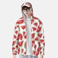 thumbnail image 3 of Pofeuu Hand Drawn Watermelon Print Sun Protection Outdoor Lightweight Full Zip UV Cooling Hoodie Long Sleeve Summer Clothing for Outdoor Hiking-XX-Large, 3 of 5