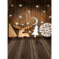 thumbnail image 3 of ABPHQTO 150x220cm Fondos de Navidad Fondo de fotografía Árbol de Navidad Reno Estrella brillante Luna Pared de madera rústica Fondo de piso de madera de rayas vintage, 3 of 3