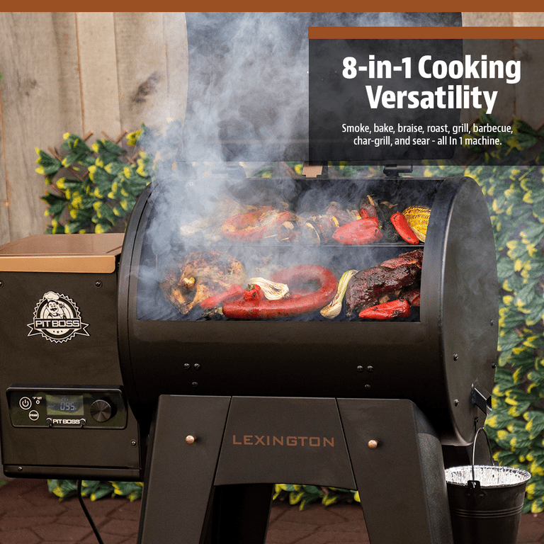Pit Boss Lexington 500 Sq in Wood Fired Pellet Grill and Smoker – Onyx
