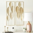 thumbnail image 2 of CosmoLiving by Cosmopolitan Gold Metal Tall Cut-Out Leaf Wall Decor with Gold Frame (2 Count), 2 of 8