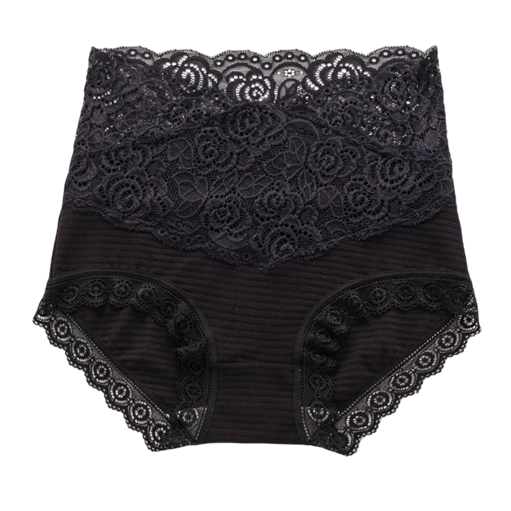 Culotte Gainante Taille Haute En Dentelle Pour Femme - Pack De 3 - Contrôle Ventre Et Effet Fessier - Matière Confortable