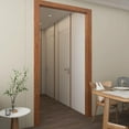 thumbnail image 5 of Waterproof Wall Border Peel Bathroom Mirror Frame Border Sticker 2 Pcs Self Adhesive Floor Repair Patch Removable Border Sticker for Bathroom Living Room Kitchen(16.4 ft x 3.9 in Brown), 5 of 8
