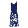thumbnail image 5 of Ovzne Robes Grande Taille pour Femmes Rondes Robe de Plage Robes d'Été pour Femmes Imprimé Sans Manches Col Rond Robe Décontractée Longue Robe d'Été Imprimée Liquidation, 5 of 5