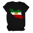 thumbnail image 4 of Camiseta de Manga Corta Impresa de Cuello Alto para las Mujeres, Tops de Cuello Redondo para las Mujeres Mezcla de Poliéster de Spandex de Uso Diario Casual, 4 of 5