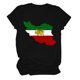 thumbnail image 4 of Camiseta de Manga Corta Impresa de Cuello Alto para las Mujeres, Tops de Cuello Redondo para las Mujeres Mezcla de Poliéster de Spandex de Uso Diario Casual, 4 of 5
