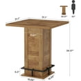 thumbnail image 2 of Tribesigns 39.4" H Square Bar Table with Metal Footrest, Industrial High Top Bistro Pub Table for Kitchen Nook, Home Bar, Small Spaces, Rustic Brown & Black, 2 of 7