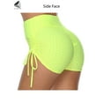 thumbnail image 5 of PULLIMORE Women High Waist Yoga Shorts Textured Butt Lifting Summer Hot Pants For Beach Sport Gym (L, Fluorescent Yellow), 5 of 10