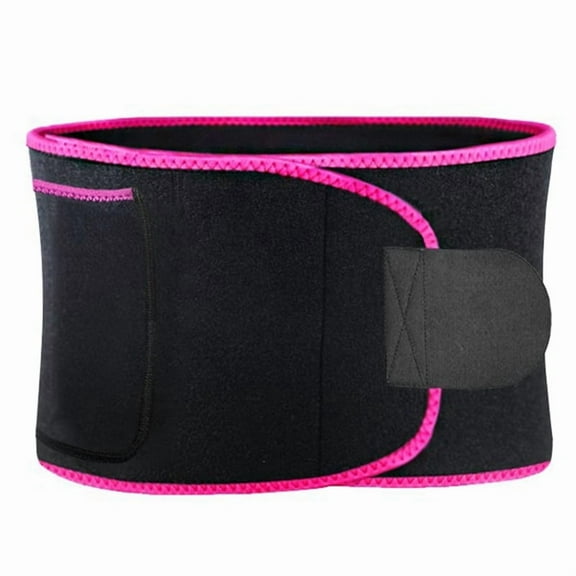Gym Running Fitness Waist Shaping Sweating Belly Waist Support Belt Outdoor Sports for Men and Women with Pocket A,1 * Waist belt,Rose Red