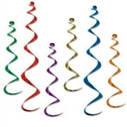 Assorted School Colors Twirly Whirlies Hangers Party Decoration 6 Pack