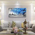 thumbnail image 1 of 1pc, Simple Life Blue Moon Tree Landscape Abstract Wall Decoration, Oil Painting Canvas Wall Art, Room Decor, Home Decor, Holiday Decor, Bedroom Decor, Living Room Decor, Entrance Decor, Background W, 1 of 4