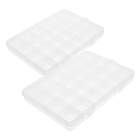 HOMEMAXS 2pcs Multi-Compartment Tackle Box Plastic Organizer Box with Dividers for Fishing Gear Container Lures Storage Case Jewelry Beads Bin