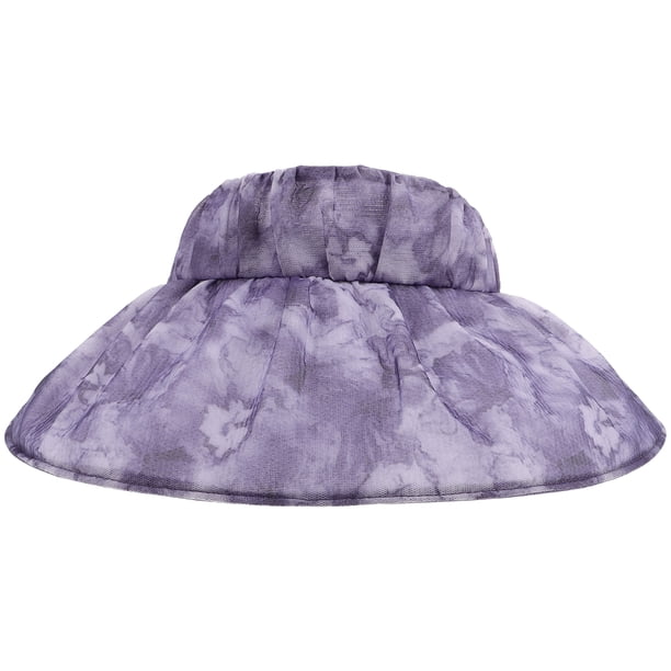 Sombrero de ala ancha con visera para mujer: Sombrero de playa ajustable con estampado, protección UV, transpirable y cómodo.