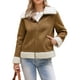 thumbnail image 1 of Abrigo de invierno de piel sintética para mujeres, cálido, grueso, forrado de piel, chaqueta de cuero sintético XL marrón, 1 of 6