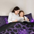 thumbnail image 5 of Manfei Boys Girls Purple Glitter Butterfly 2pcs Bedding Comforter Set,Cheetah Leopard Print Twin Comforter Sets,Gradient Ombre Breathable Bedding Set,Breathable Home Decor,Reversible, 5 of 8
