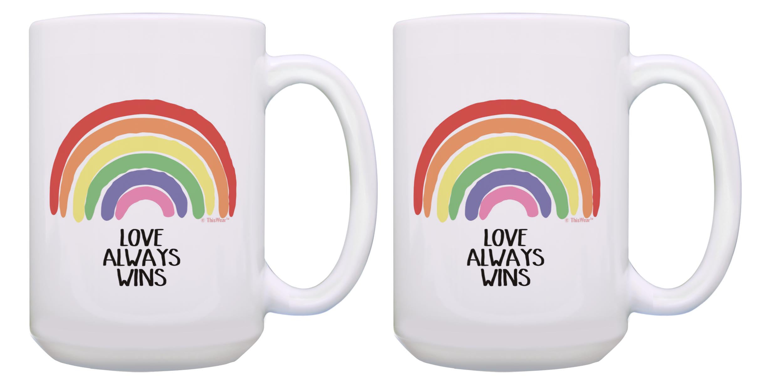 Personalised Gift Male Heart Mug Money Box Cup Homosexual Gay Lesbian Rainbow 