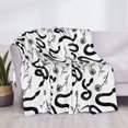 thumbnail image 3 of Yiaed Hand Drawn Snake Print Blanket Throw Blanket Soft Cozy Flannel Blanket for Home Bed Sofa Couch Chair-50"x40", 3 of 6