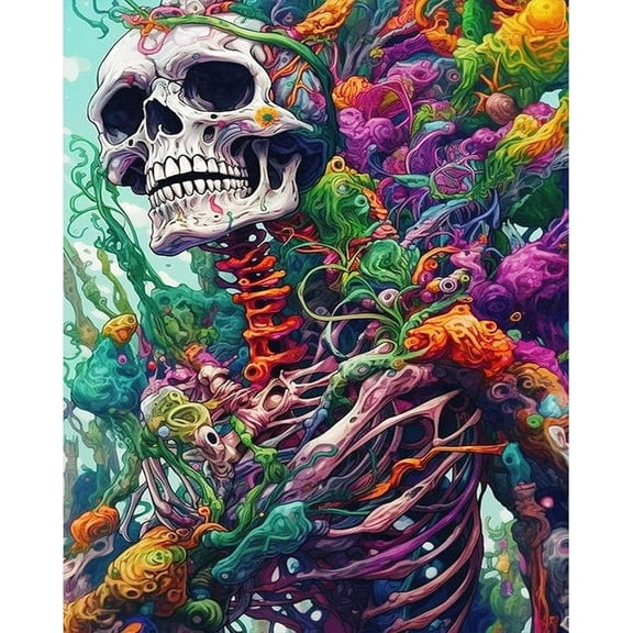 DIY 5D Diamond Painting Kit (For Adults) Diamond Painting "Skull" - Full Diamond Crystal Rhinestone Embroidery Craft Kit, Can Be Used As Gift, Wall Decoration