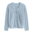 thumbnail image 5 of Kureaily Round Neck Colorful Button Knitted Cardigan Sweater Open Front Long Sleeve Casual Outwear Cozy Lightweight Pullover Top For Daily Wear Cardigan Outerwear, 5 of 5