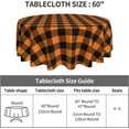 thumbnail image 4 of Halloween Fall Black and Orange Buffalo Plaid Round Tablecloth 60 inch Table Cloths Cover Mat Spill Proof Table Covers for Kitchen Party Dinner Tabletop Decoration, 4 of 6