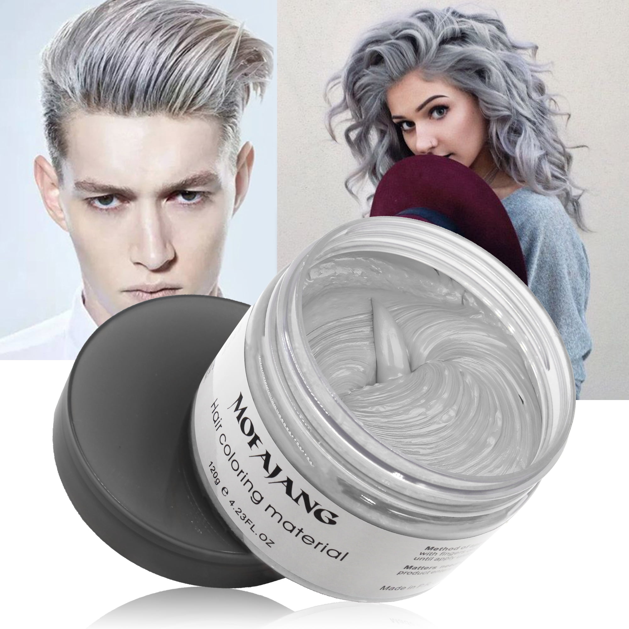 Silver Grey Hair Wax Pomades  oz - Natural Hair Coloring Wax Material  Disposable Hair Styling Clays Ash for Cosplay, Party 