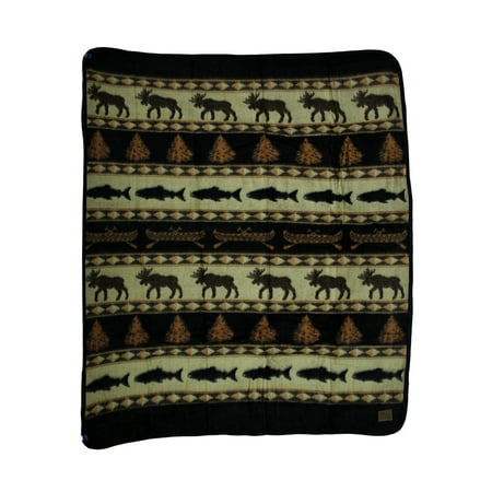Wilderness Moose Adventure Plush Fleece Throw Blanket 60 X ...