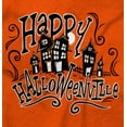 thumbnail image 2 of Happy Halloween Ville Haunted Houses Womens Fitted Plus Size Graphic Tee Brisco Brands 2X, 2 of 5