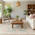 thumbnail image 2 of Washable Area Rug 8'x10', Soft Floral Bedroom Rug, Bohemian Non-slip Living Room Rug, Pink Floral, 2 of 7