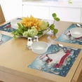 thumbnail image 4 of Ambesonne Christmas Place Mats Set of 4, Santa Star Snowflake, Standard Size, Red White, 4 of 6
