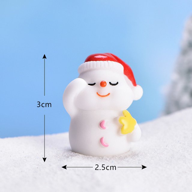Lindo micro paisaje de muñeco de nieve de Papá Noel, decoración de bonsái de bricolaje, decoración de nieve, león marino, decoración navideña