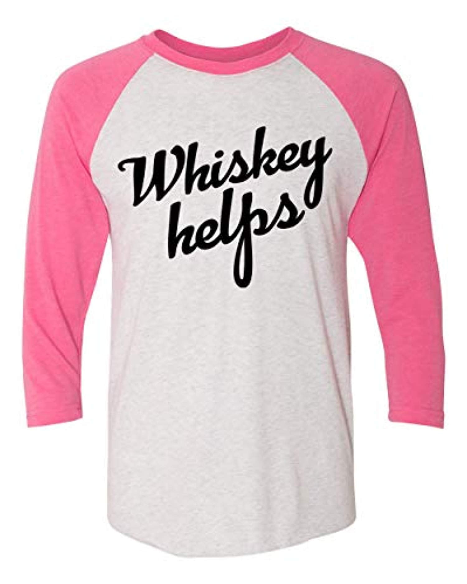 Trenz Shirt Company Funny Whiskey Helps Ladies Baseball Tee Black - Bild 16 von 18