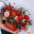 thumbnail image 4 of New 4pcs Flower Packaging Box With Handle Flower Arrangement Boxes Waterproof Kraft Paper Bags Flower Basket Box Flower Gift, 4 of 4