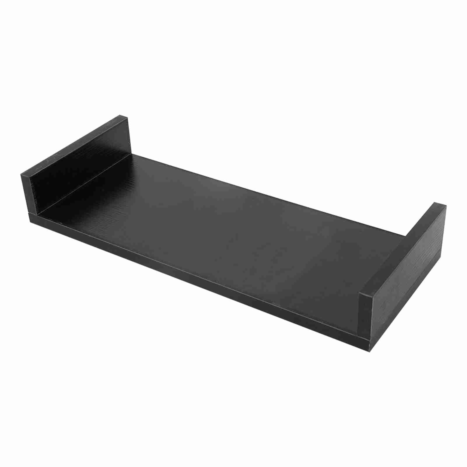 Yajisi Wooden Monitor Stand LED LCD Computer Riser Desktop Organizer Display Shelf Space Saving Design Ergonomic Viewing Height For Home Office Workstation, Black (19.68 in / 50 cm)