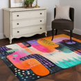thumbnail image 3 of 3'x5' Area Rugs, Colorful Geometric Indoor Outdoor Area Rug for Living Room Bedroom, Contemporary Abstract Color Block Washable Bathroom Rugs Kitchen Floor Carpet Mats Home Decor Aesthetic, 3 of 8