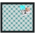 thumbnail image 2 of PinPix ArtToFrames 14x12 Custom Cork Bulletin Board Argyle Turquoise   Poster Board Has a Fabric Style Canvas Finish, Framed in Satin Black (PinPix-648), 2 of 6