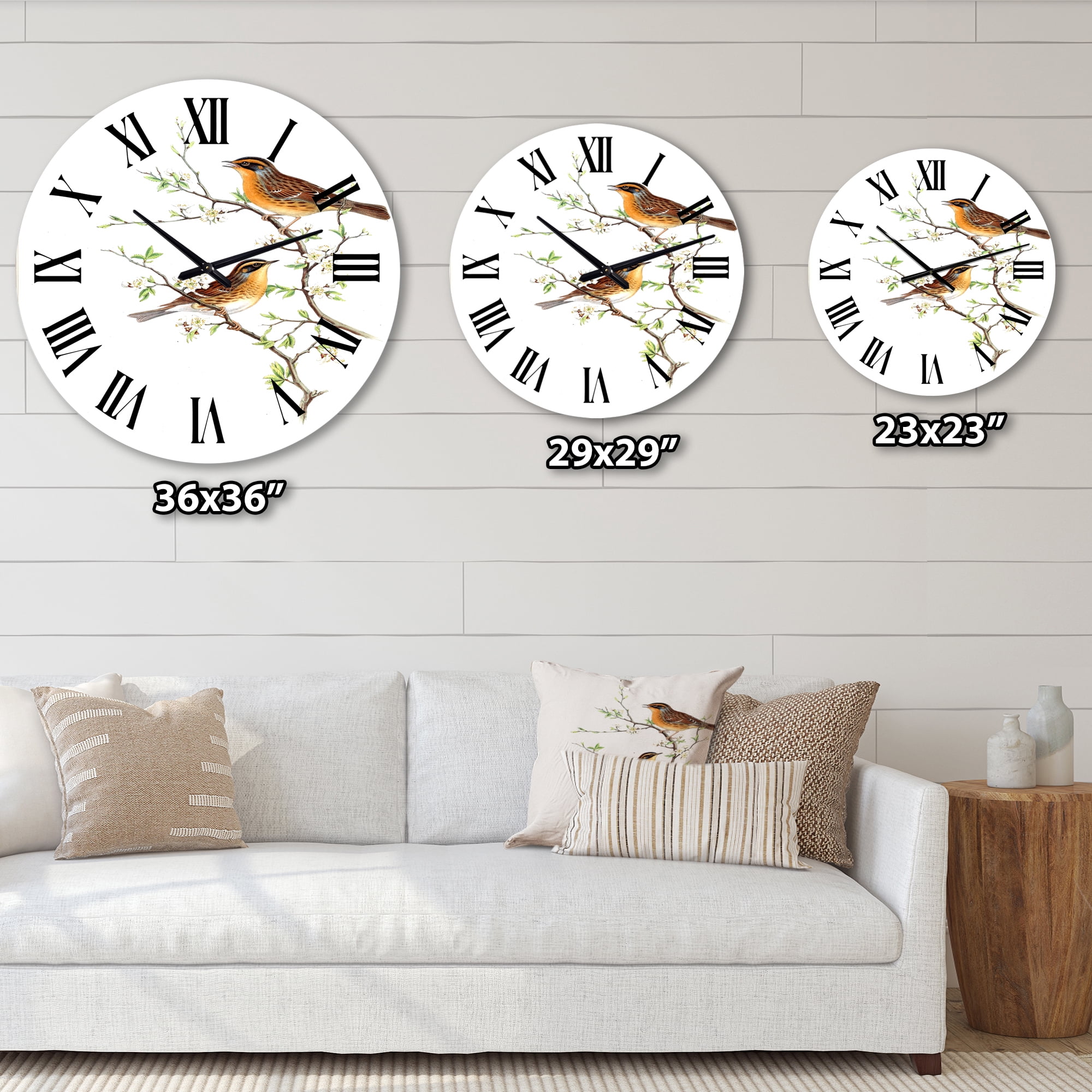 Designart 1 in Quartz Farmhouse Wall Clock